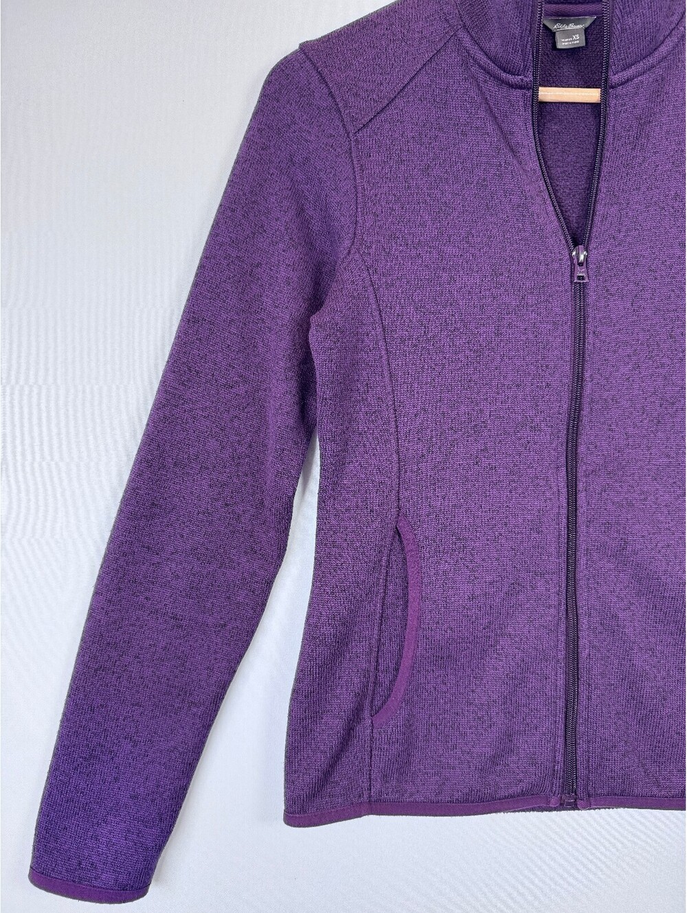 Eddie Bauer Radiator Fleece Jacket Women XS Purple Full Zip Mock Neck Outdoor - Picture 2 of 11